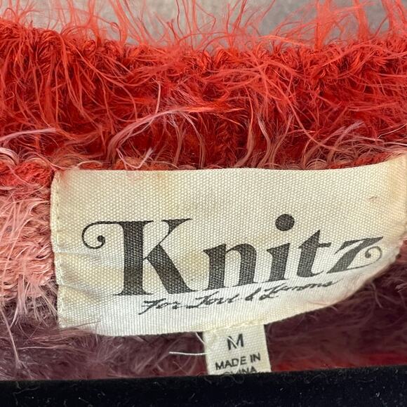 Knitz For Love & Lemons Revolve Fleetwood Sweater Dress in Burgundy Stripe SZ M - Picture 4 of 10